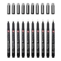 Trouse de 10 fineliners Pigma Micron Black Edition