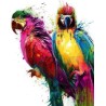 Broderie diamant 40x50cm sur toile roulée - Perroquets en peinture