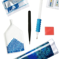 Broderie diamant 40x50cm sur toile roulée - Perroquets en peinture