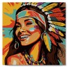 Peinture par numéros 20x20cm sur toile tendue - Femme native Pop Art