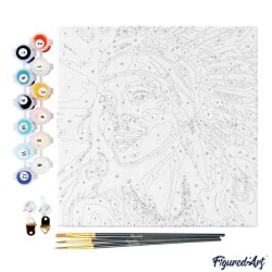 Peinture par numéros 20x20cm sur toile tendue - Femme native Pop Art