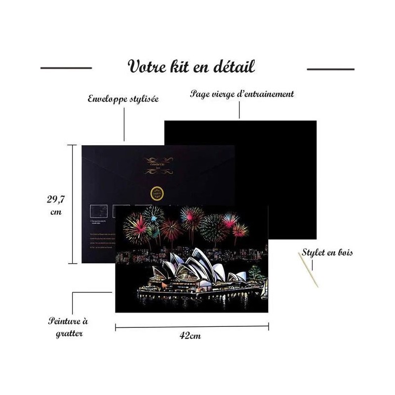 Kit De Grattage Tour Eiffel – Royal & Langnickel – Format 20,3 X 25,4 Cm – Avec Stylet Et Modèle