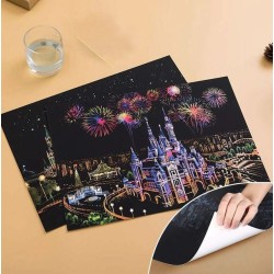 Peinture à gratter A3 - Tour Eiffel à Paris