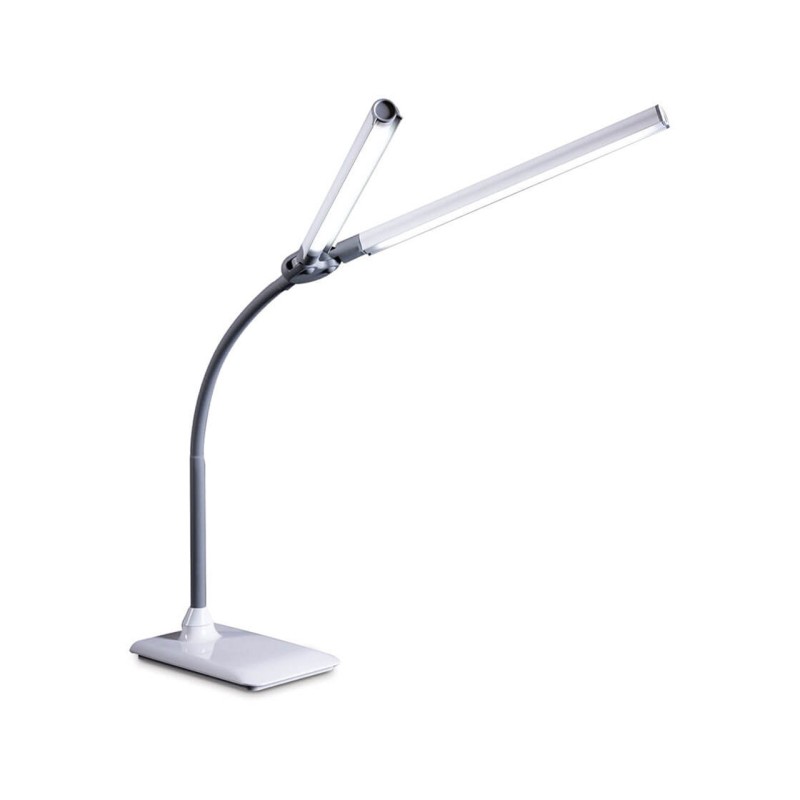 Lampe De Bureau LED à Double Bras - 5 Couleurs, 10 Niveaux De Luminosité, Minuterie 45 Min, Port USB - Noir
