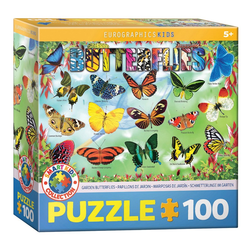 Puzzle 100 pièces - Papillons de jardin