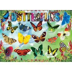 Puzzle 100 pièces - Papillons de jardin