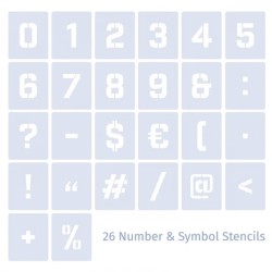 Set de pochoirs Chiffres San Serif Modern x26 pcs