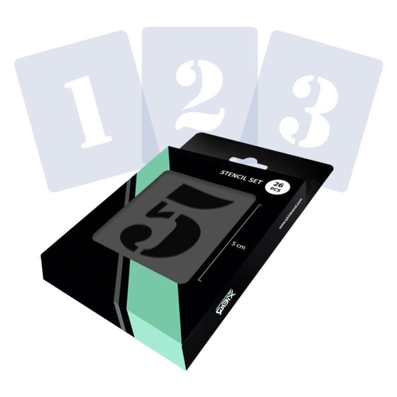 Set de pochoirs chiffres Serif Industrial x26 pcs