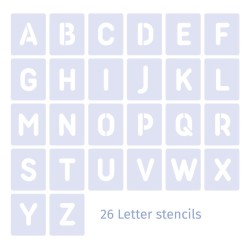 Set de pochoirs Alphabet Rond x26 lettres