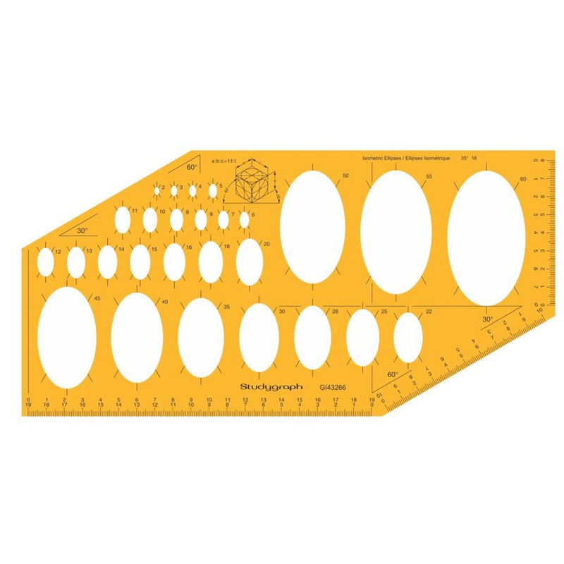 Gabarit de tracage Ellipses 35° Isometric Studygraph de Graph'It