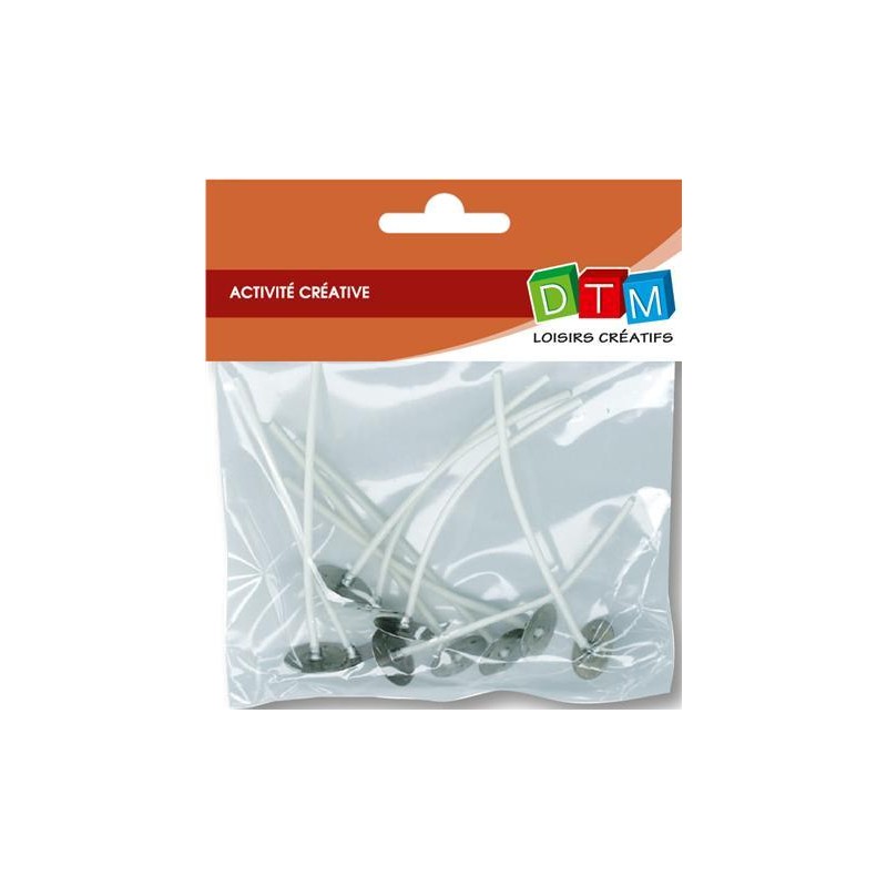 Sachet mèches à bougie sur pied x10 pcs