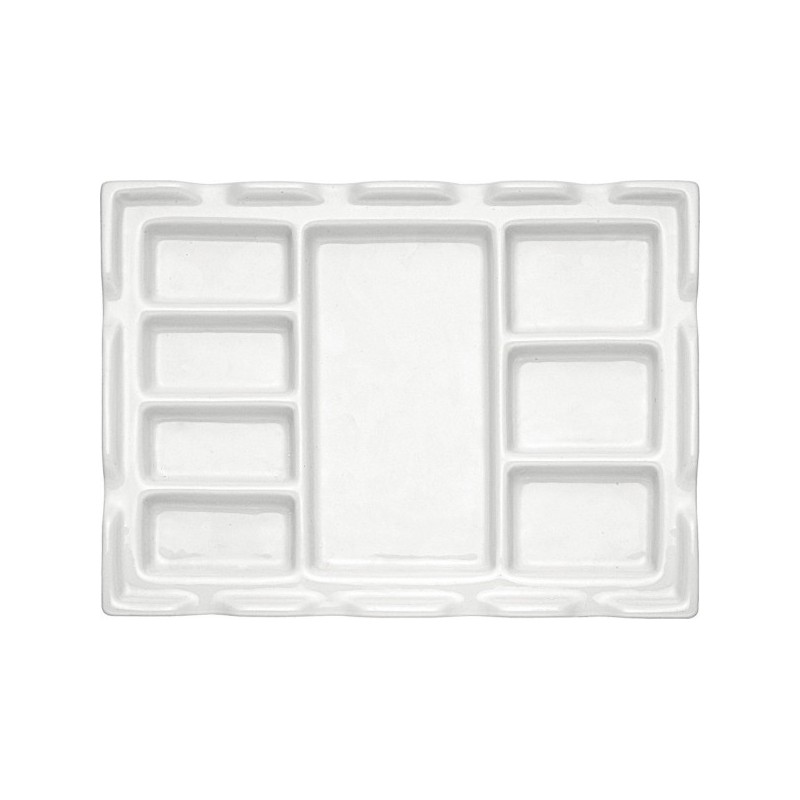 Palette en porcelaine 8 creux rectangles - 18x24 cm