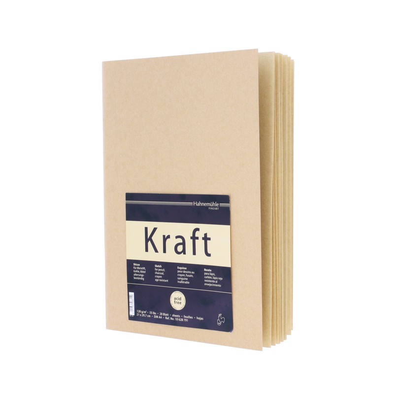 Cahiers de croquis Kraft 120g/m², 20 fls reliées