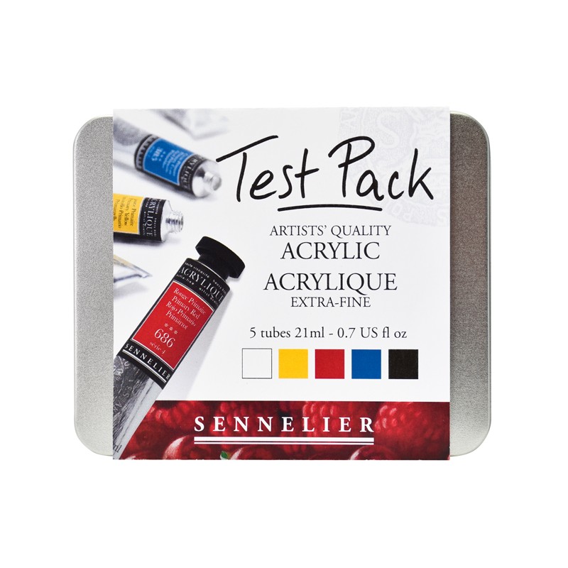 Test pack acrylique extra-fine Sennelier 5 tubes 21 ml