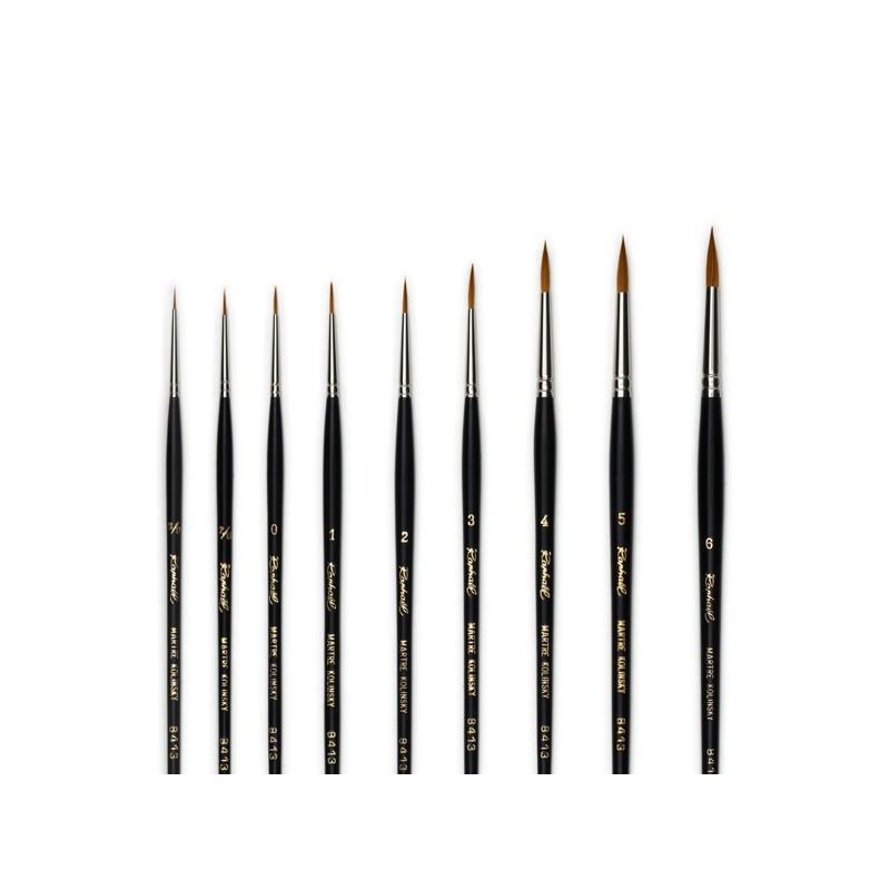 Pinceau rond en martre de Kolinsky, série 8413