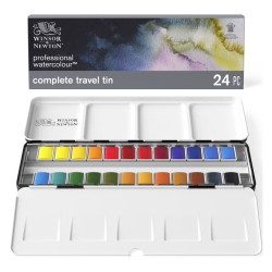 Boîte métal aquarelle Winsor & Newton Professional x24 1/2 godets