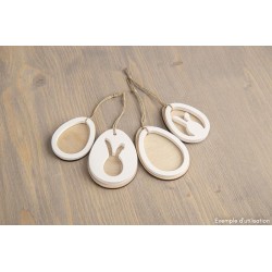 Moule en silicone - Pendentifs Oeufs et Lapins x6pcs