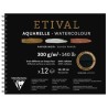 Bloc papier aquarelle noir Etival 300 g/m²,12 feuilles spiralées