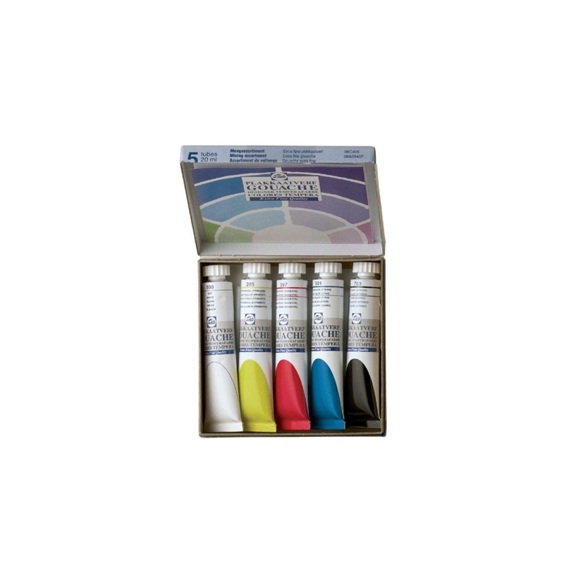 Gouache extrafine Talens en set de 5 tubes 20ml
