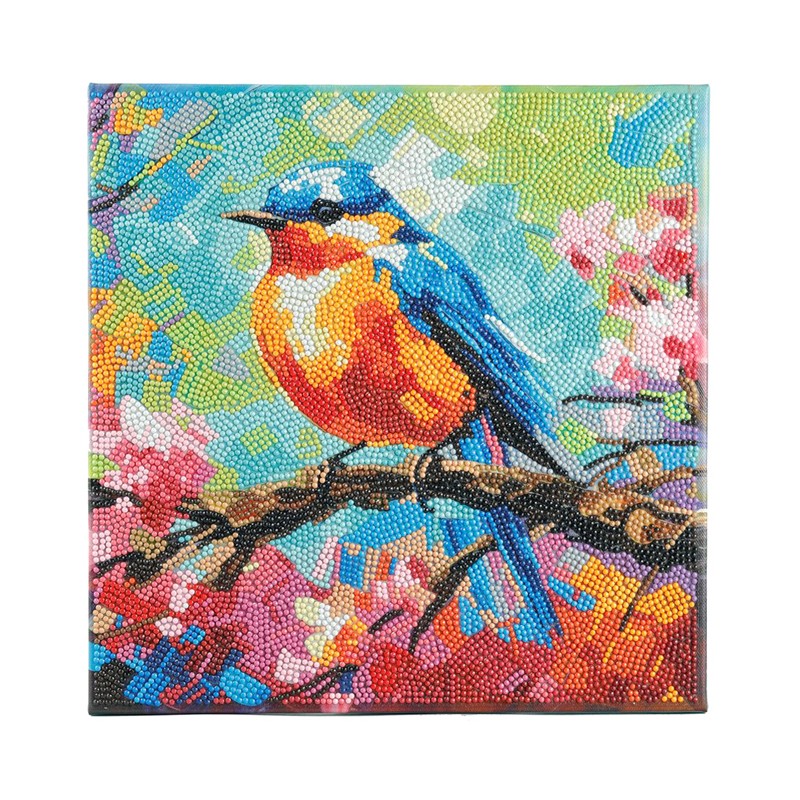 Kit tableau à diamanter Crystal Art 30x30cm - Rouge-gorge