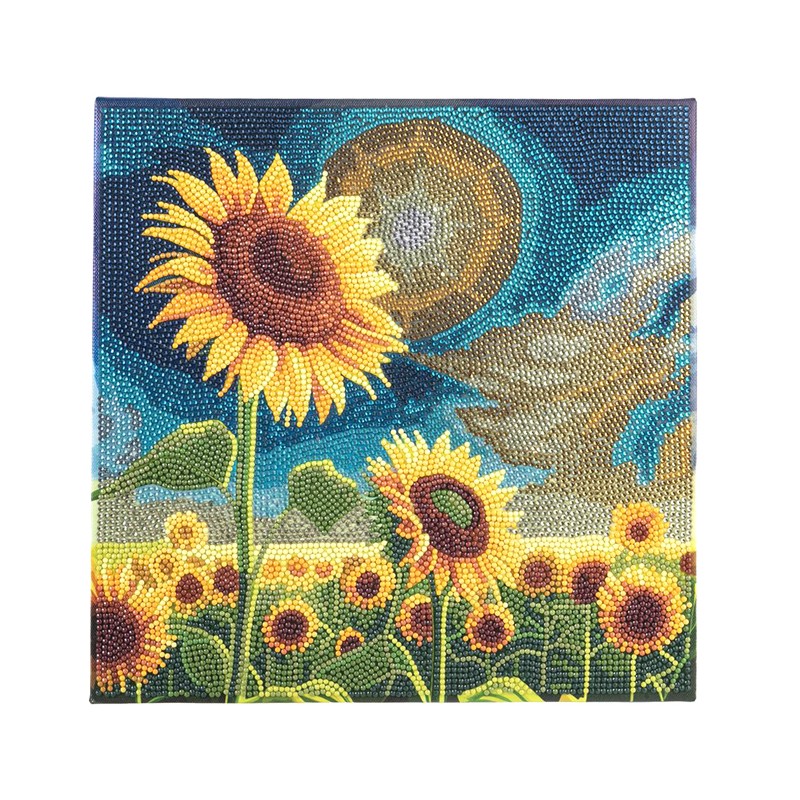 Kit tableau à diamanter Crystal Art 30x30cm - Champs de tournesol