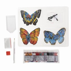 Kit décoration murale à diamanter Crystal Art - Papillons x3pcs