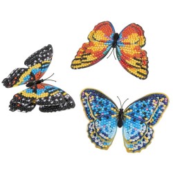 Kit décoration murale à diamanter Crystal Art - Papillons x3pcs