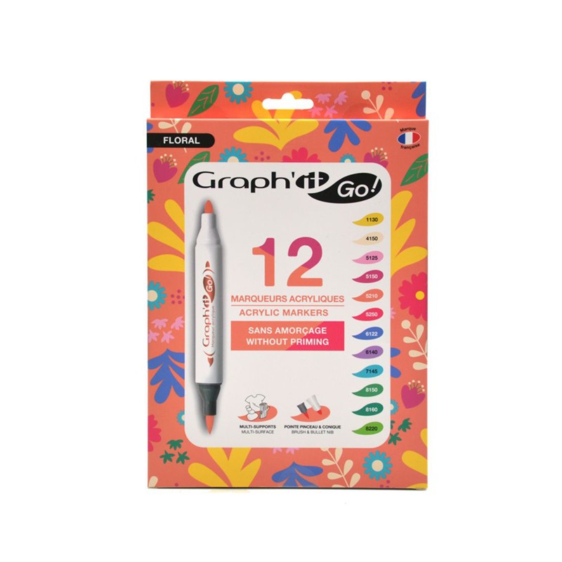 Set de 12 marqueurs acrylique Graphit'Go