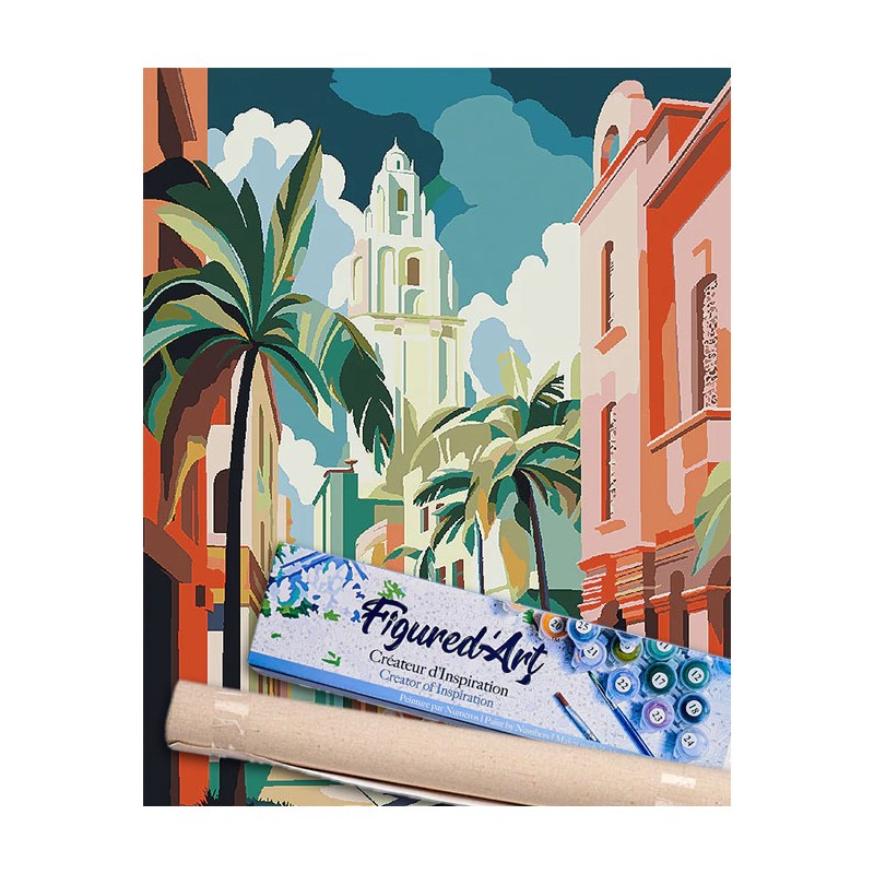 Peinture par numéros 40x50cm sur toile roulée - Cuba Art déco