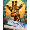 Peinture par numéros 40x50cm sur toile roulée - Girafe Art déco