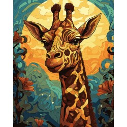 Peinture par numéros 40x50cm sur toile roulée - Girafe Art déco