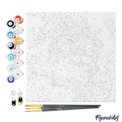 Peinture par numéros 20x20cm sur toile tendue - Jolies marguerites