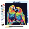 Peinture par numéros 20x20cm sur toile tendue - Perroquets Abstraits Pop Art