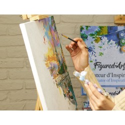 Peinture par numéros Port fleuri sur châssis 40x50 cm