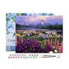 Peinture par numéros 40x50cm sur toile tendue - Fleurs et lac de montagne