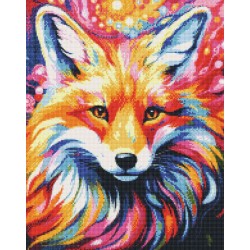 Broderie diamant 40x50cm sur toile roulée - Renard coloré