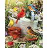 Broderie diamant 40x50cm sur toile roulée - Oiseaux de jardin
