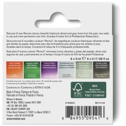 Set de 6 tubes 5 ml d'aquarelle extra-fine Winsor et Newton