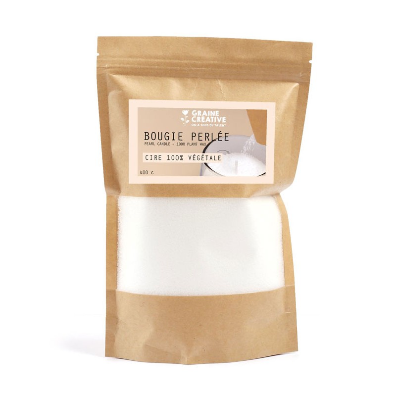 Cire pour bougie perlée 100% végétale , sachet de 400gr