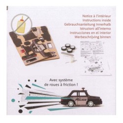 Maquette 3D en bois à friction - Voiture de police