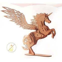 Maquette 3D en bois - Licorne ailée