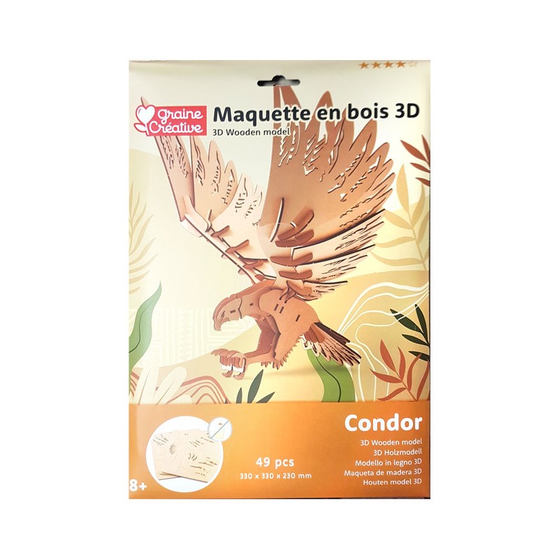 Maquette 3D en bois - Condor