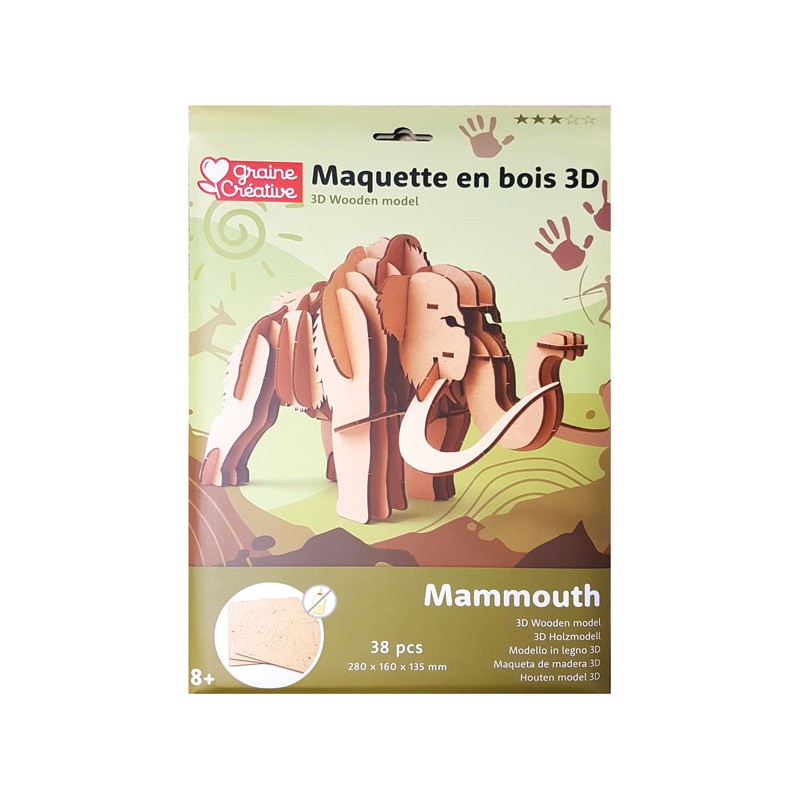 Maquette 3D en bois - Mammouth