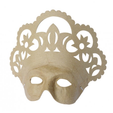Masque Reine en papier maché - 10x26.5x21.5cm