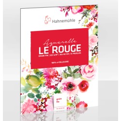 Bloc aquarelle Le Rouge grain fin 325g/m², 12 fls collées