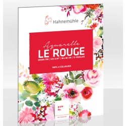 Bloc aquarelle Le Rouge grain fin 325g/m², 12 fls collées