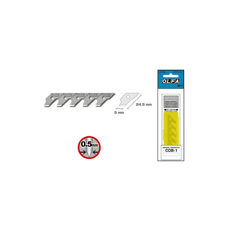 Lames pour cutter compas CMP-1 Olfa en étui de 15 pcs