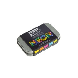 Boîte aquarelle fine Akademie couleurs Néon x5 demi-godets - édition limitée