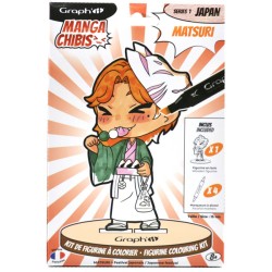 Kit figurine en bois à colorier Graph'It, collection Manga Chibis - Matsuri