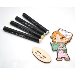 Kit figurine en bois à colorier Graph'It, collection Manga Chibis - Matsuri